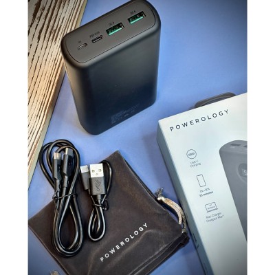 پاور بانک Power Bank پاورولوژی POWEROLOGY مدل  30000 mAh مدل PPBCHA07 با توان 45 وات با گارانتی