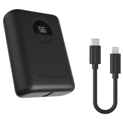 پاور بانک Power Bank پاورولوژی POWEROLOGY مدل PPBCHA04-BK-L 10000 mAh دارای کابل با گارانتی