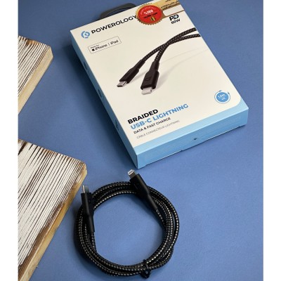 کابل شارژ USB-C To Lightning پاورولوژی Powerology مدل P23BRCL12PU با گارانتی