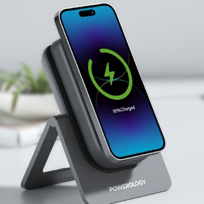 پاور بانک Power Bank و استند وایرلس پاورولوژی POWEROLOGY مدل 10000 mAh مدل PPBCHA21GY با گارانتی