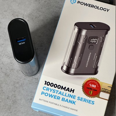 پاور بانک Power Bank پاورولوژی POWEROLOGY کریستالی مدل PPBCHA24 10000 mAh با گارانتی